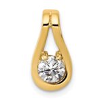 14k Complete 4.7mm AA Diamond Teardrop-Shape Slide Fits up to 3mm Regular/6mm Fancy or Reversible Omega