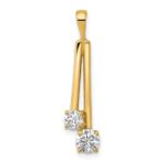14k Complete 4.4mm/3.4mm Two-stone AA Diamond Pendant
