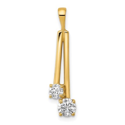 14k Complete 4.4mm/3.4mm Two-stone AA Diamond Pendant