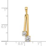 14k Complete 4.4mm/3.4mm Two-stone AA Diamond Pendant - Image 3