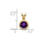 14k 6mm Round Amethyst Bezel Pendant - Image 4