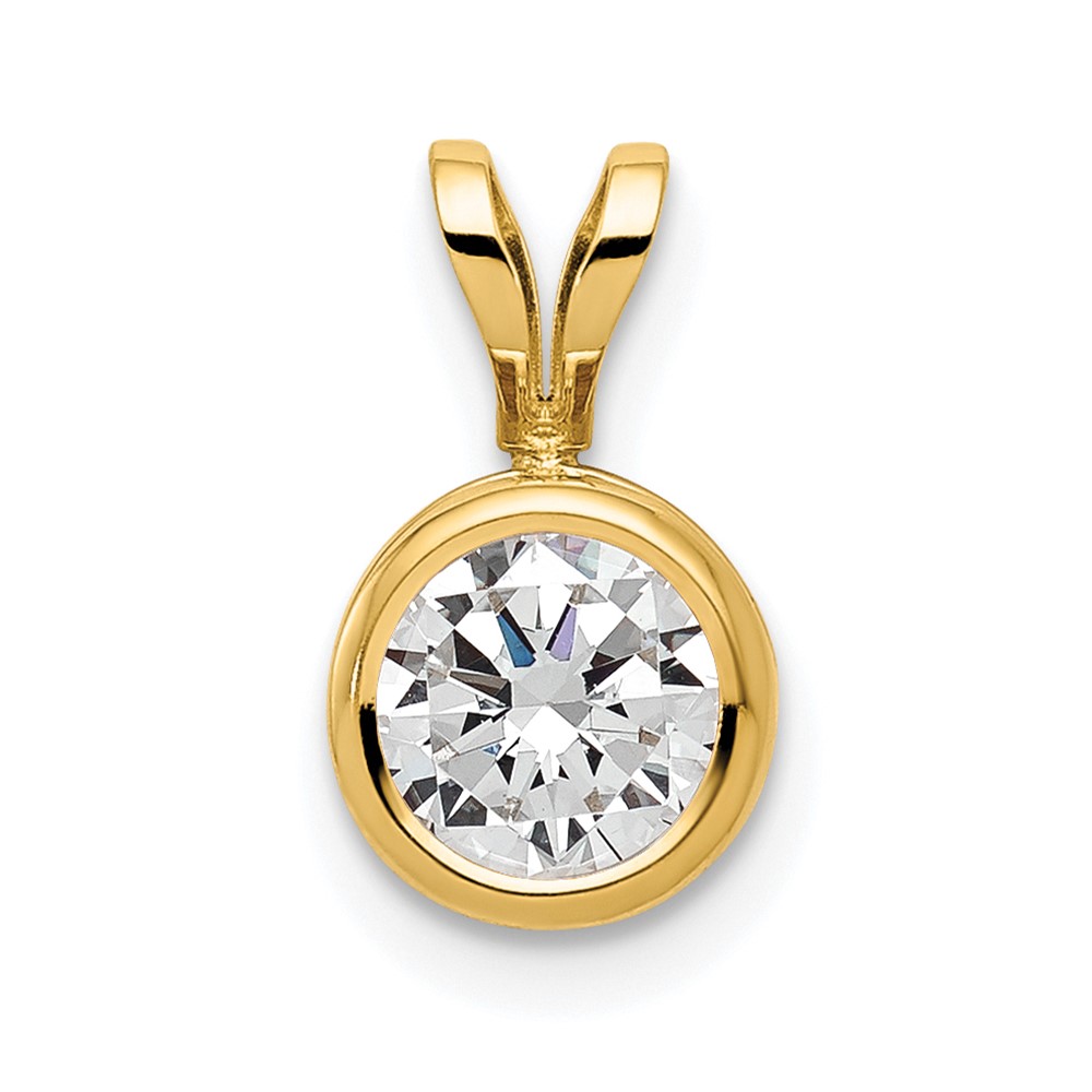 XP301CZ.jpg 14k 6mm Round Cubic Zirconia Bezel Pendant - Image 1