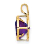 14k 8mm Round Amethyst Bezel Pendant - Image 2