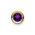 14k 5mm Round Amethyst Bezel Chain Slide