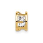 14k 6mm Round Cubic Zirconia Bezel Chain Slide - Image 2