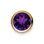 14k 7mm Round Amethyst Bezel Chain Slide