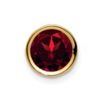 14k 7mm Round Garnet Bezel Chain Slide