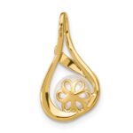 14k 7-8mm White Round Freshwater Cultured Pearl and Diamond Pendant - Image 4