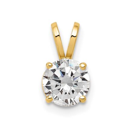 14k 6mm Round Cubic Zirconia Pendant