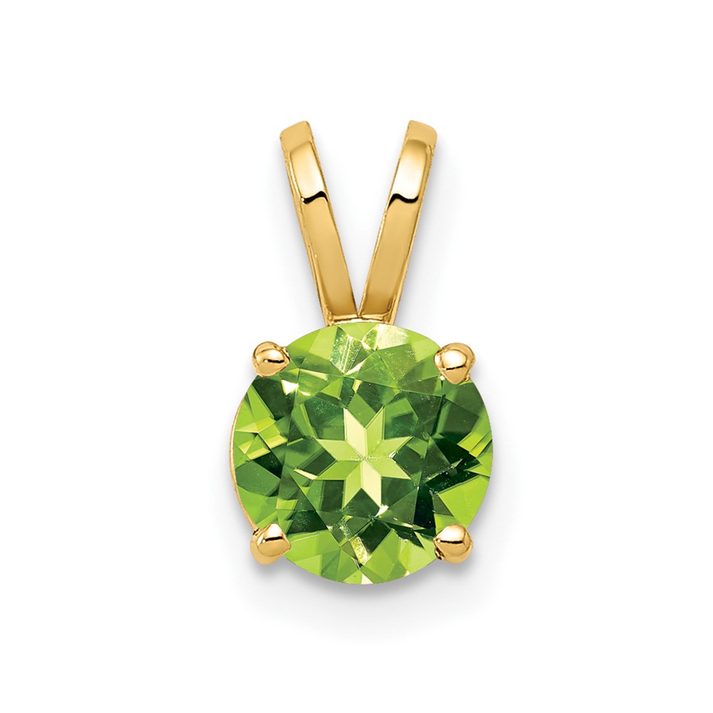 XP416PE.jpg 14k 6mm Round Peridot Pendant - Image 1