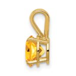 14k 7mm Round Citrine Pendant - Image 2
