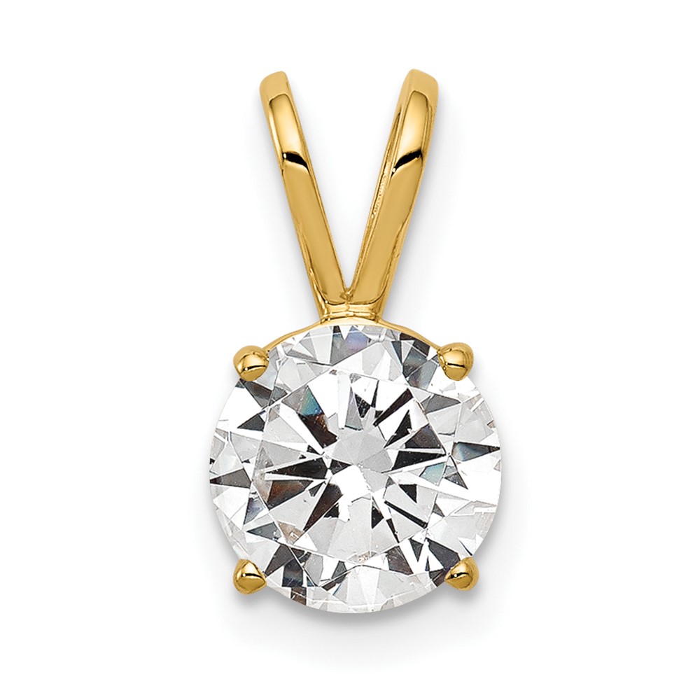XP417CZ.jpg 14k 7mm Round Cubic Zirconia Pendant - Image 1
