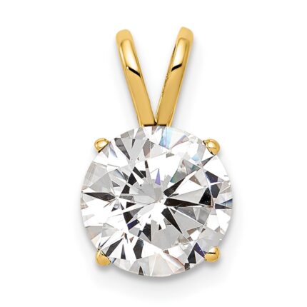 14k 8mm Round Cubic Zirconia Pendant