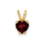 14k 5mm Heart Garnet Pendant