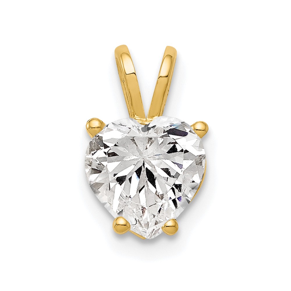 XP430CZ.jpg 14k 7mm Heart Cubic Zirconia Pendant - Image 1