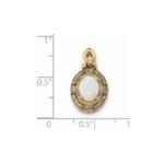 14k Austrian Opal and Diamond Halo Pendant Fits up to 2mm Regular/3mm Fancy or Reversible Omega - Image 3