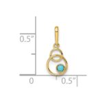 14k Synthetic Turquoise Circle Pendant - Image 3
