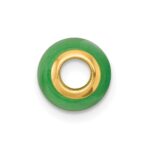 14K Polished Jade Oval Barrel Bead Chain Slide Pendant - Image 2