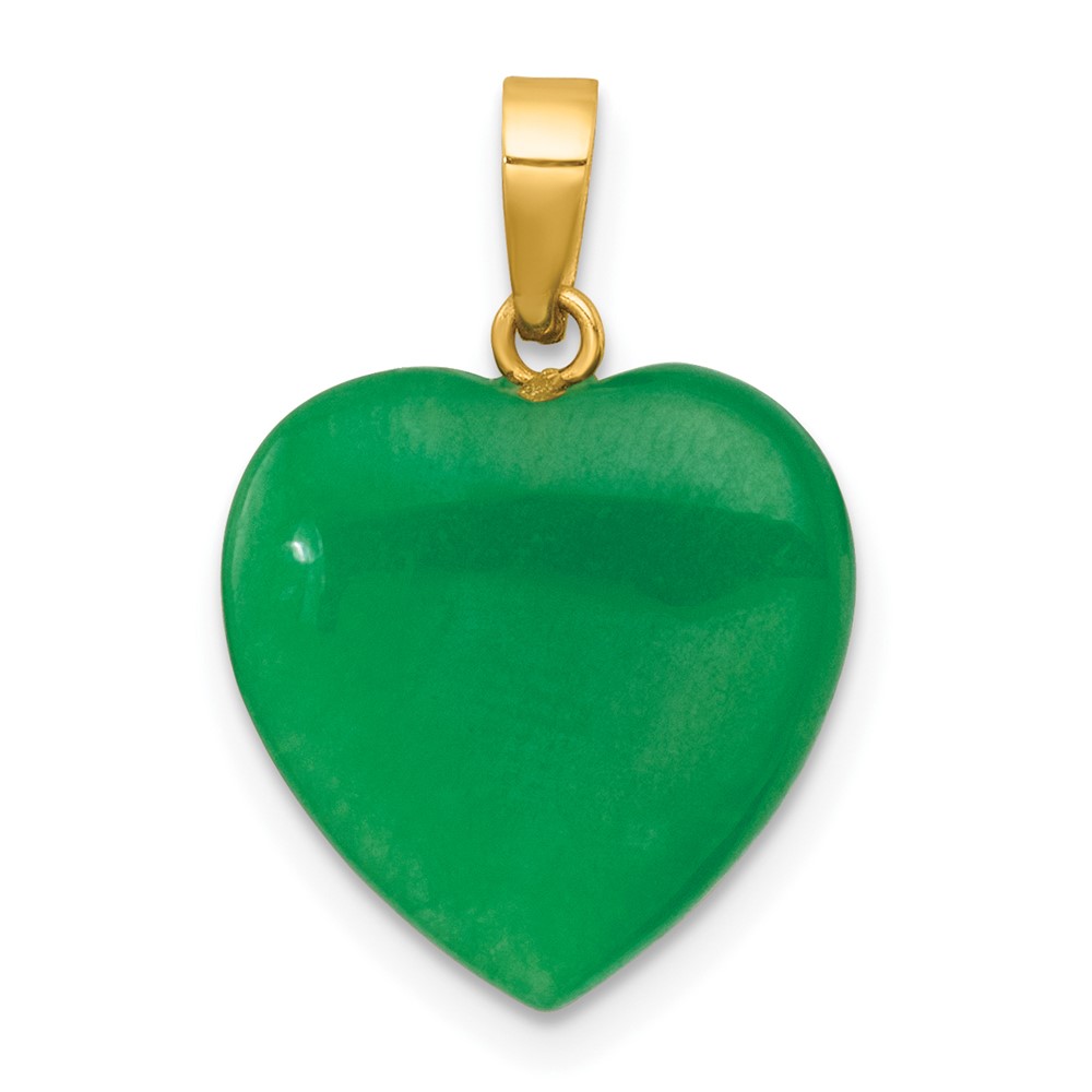 XP5313.jpg 14K Polished Jade Heart Pendant - Image 1
