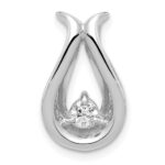 14k White Gold Complete 3.4mm A Diamond Teardrop-Shape Chain Slide