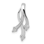 14k White Gold Complete 3-1.6mm AA Diamond Twisted Chain Slide