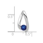 14k White Gold 4mm Round Sapphire Chain Slide - Image 2