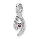 14k White Gold 3mm Ruby Ribbon Slide Fits up to 4mm Fancy Omega - Image 4
