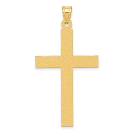 14k Sandblasted Cross Pendant