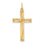 14K Laser Designed Cut-out Cross Charm