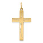 14K Laser Designed Cut-out Cross Charm - Image 4