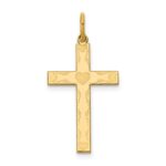 14K Laser Designed Cross with Hearts Charm