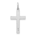 14K White Gold Laser Designed Floral Cross Charm - Image 4