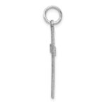 14K White Gold Laser Designed Floral Cross Charm - Image 2