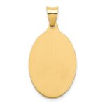 14k Polished and Satin Hollow Sacred Heart of Jesus Medal Oval Pendant - Image 4
