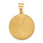 14k Polished and Satin Hollow Our Lady of Lourdes Medal Round Pendant - Image 4