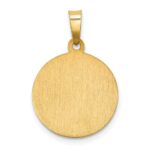 14k Polished and Satin Hollow Caridad Del Cobre Medal Round Pendant - Image 4