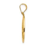 14k Polished and Satin Hollow Matka Boska Czestochowska Medal Reversible Round Pendant - Image 2