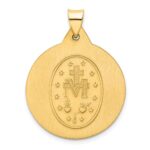 14k Polished and Satin Hollow Large Miraculous Medal Round Pendant - Image 3