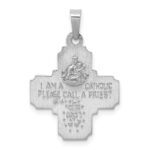 14k White Gold Polished and Satin Hollow Four-Way Medal Pendant - Image 3