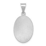 14k White Gold Polished and Satin Hollow St. Anthony Medal Oval Pendant - Image 4