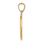 14k Polished and Satin Hollow St Christopher Medal Oval Pendant - Image 2