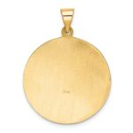 14k Polished and Satin Hollow Large St Florian Medal Round Pendant - Image 4