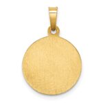 14k Polished and Satin Hollow St Francis of Assisi Medal Round Pendant - Image 4