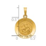 14k Polished and Satin Hollow Saint George Medal Round Pendant - Image 3