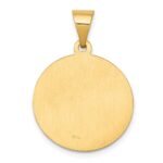 14k Polished and Satin Hollow Saint George Medal Round Pendant - Image 4