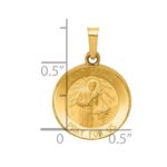 14k Polished and Satin Hollow Saint Gerard Medal Round Charm - Image 3