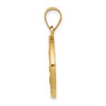 14k Polished and Satin Hollow St Joseph Medal Round Pendant - Image 2