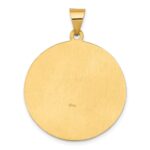 14k Polished and Satin Hollow Large St Joseph Medal Round Pendant - Image 4