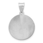 14K White Gold Polished and Satin Hollow St Jude Thaddeus Medal Round Pendant - Image 4