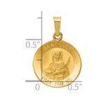 14k Polished and Satin Hollow St Lucy Medal Round Pendant - Image 3
